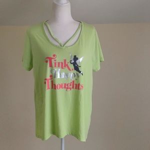 Disney Parks Size XL "Tink" T-shirt neon/lime green